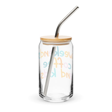 Can-shaped glass with lid & straw