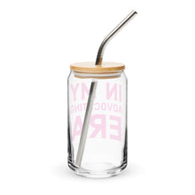 in my advocating era Can-shaped glass with lid & straw