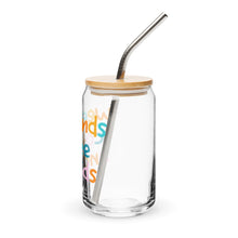 Can-shaped glass with lid & straw