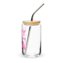 in my advocating era Can-shaped glass with lid & straw