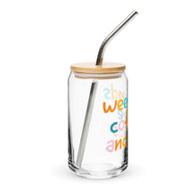 Can-shaped glass with lid & straw