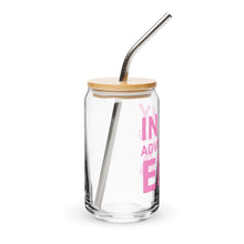 in my advocating era Can-shaped glass with lid & straw