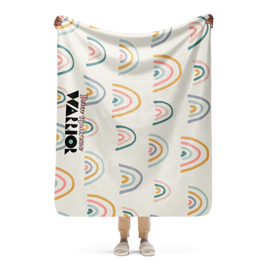 Beautiful rainbow Pink Down syndrome Warrior Sherpa blanket