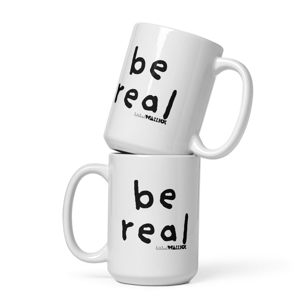 be real White mug