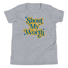 Shout my worth - blue & yellow Youth Short Sleeve Tee