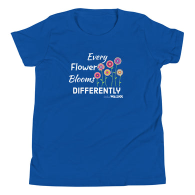 Every Flower Blooms Differently Youth Short Sleeve Tee