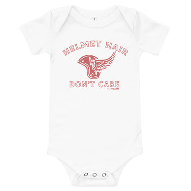 Helmet Hair Don't Care (2022 Design) Babies Onesie