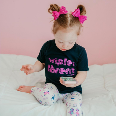 Triple Threat (Pink Ink) Kids Tee